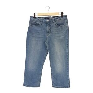 Riders by Lee Mid Rise Capri Jeans Women's Size 8 Light Blue Denim‎ Straight Leg